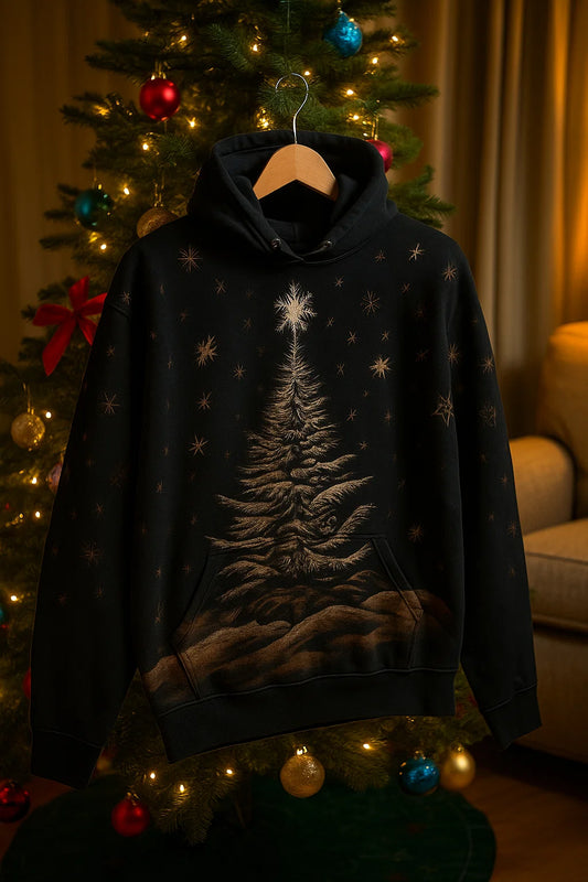 CHRISTMAS CAROL HOODIE-HANDCARVED BLEACH-ART HOODIE