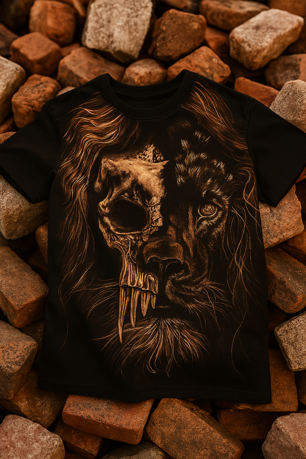 SKULL OF PRIDE- Hand Bleached Lion Tee