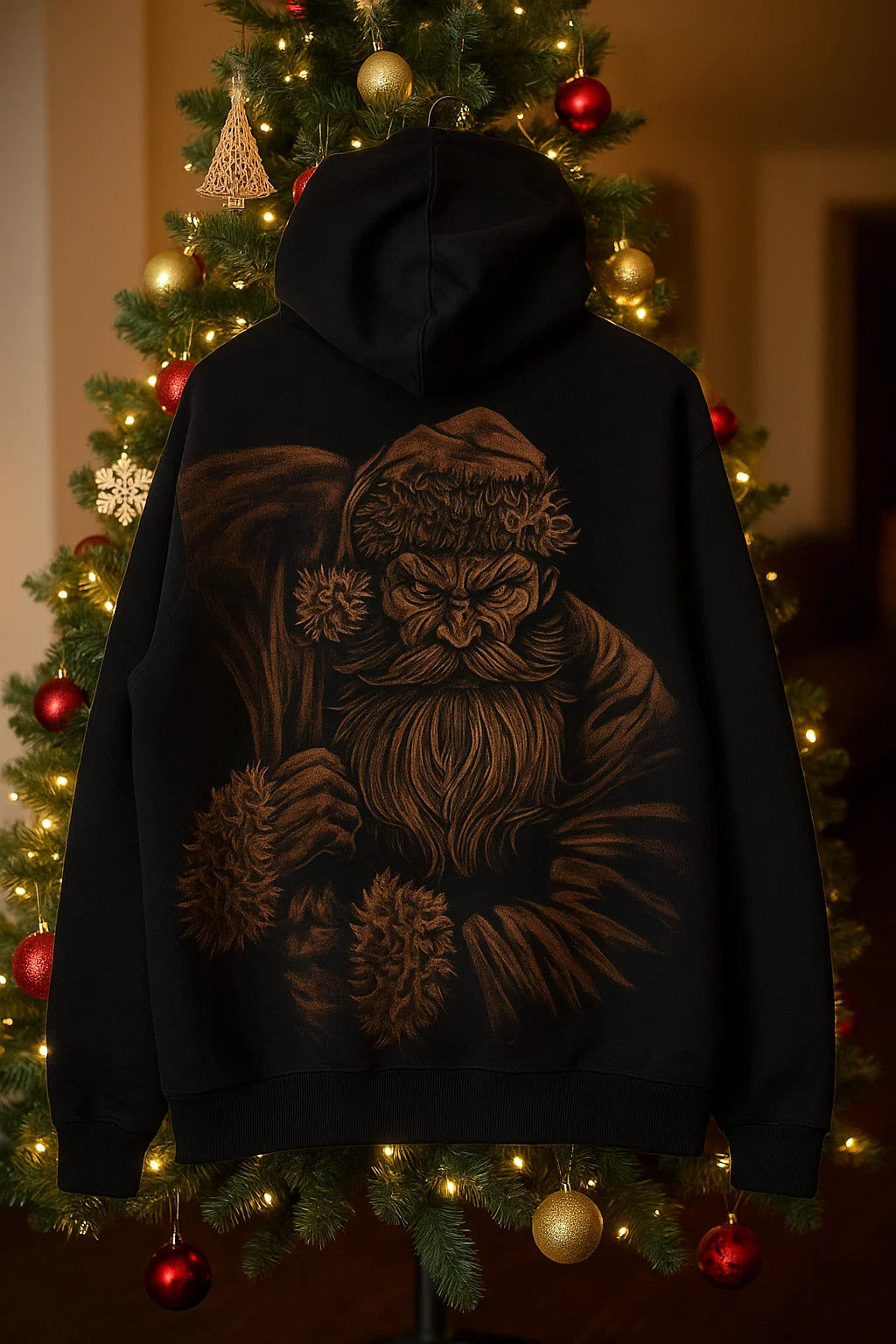 CHRISTMAS CAROL HOODIE-HANDCARVED BLEACH-ART HOODIE