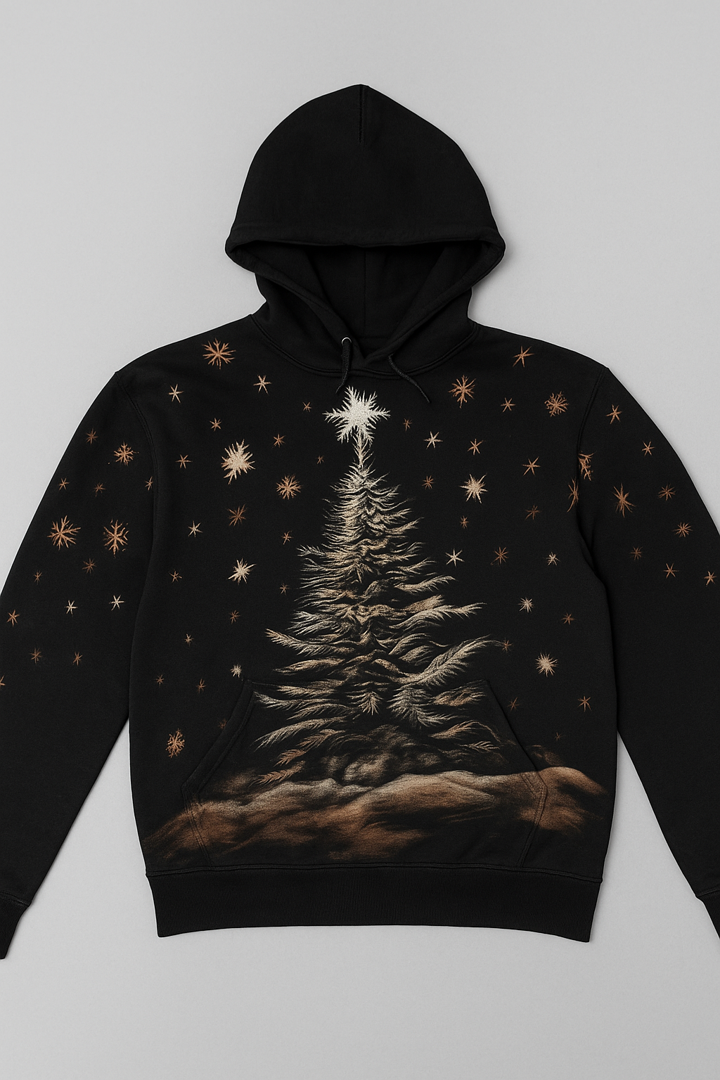 CHRISTMAS CAROL HOODIE-HANDCARVED BLEACH-ART HOODIE