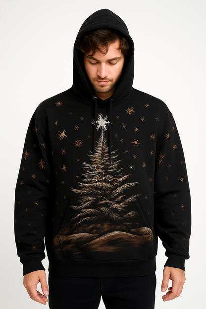 CHRISTMAS CAROL HOODIE-HANDCARVED BLEACH-ART HOODIE