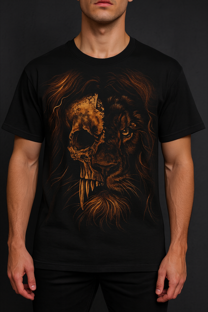 SKULL OF PRIDE- Hand Bleached Lion Tee