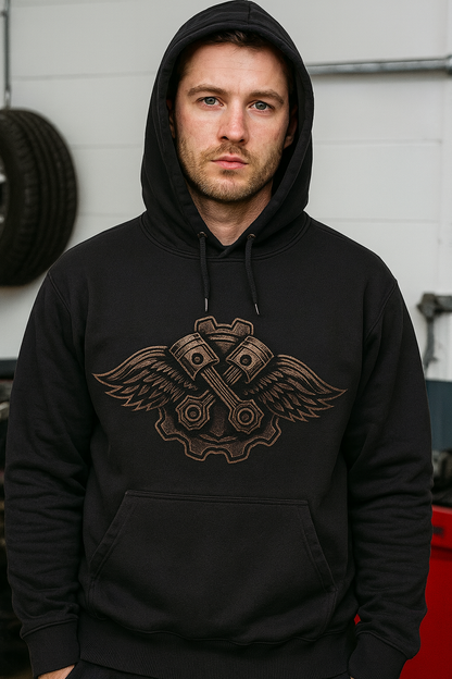 VINTAGE CAR-HANDCRAFTED BLEACH ART HOODIE