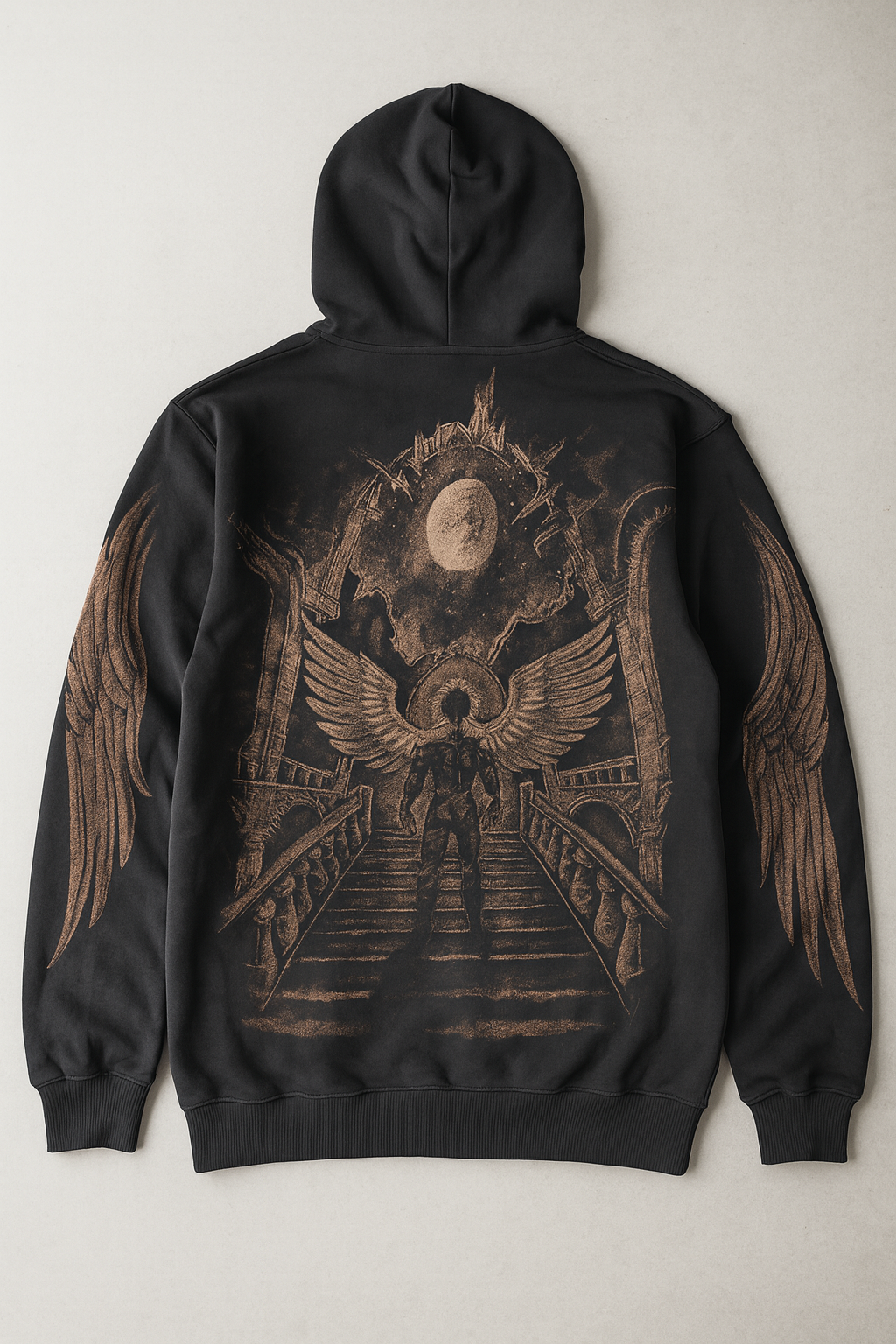 FALLEN ANGEL- HANDCRAFTED BLEACH-ART HOODIE