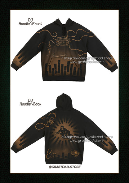 BURN THE BEAT-HANDMADE BLEACH ART HOODIE.