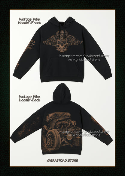 VINTAGE CAR-HANDCRAFTED BLEACH ART HOODIE
