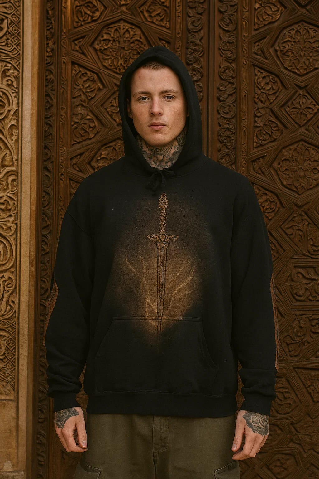 FALLEN ANGEL- HANDCRAFTED BLEACH-ART HOODIE