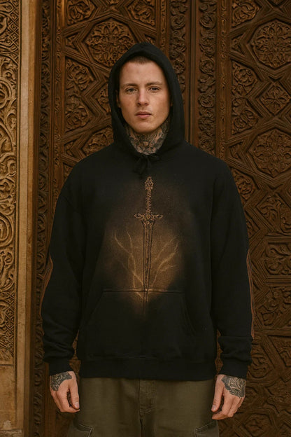 FALLEN ANGEL- HANDCRAFTED BLEACH-ART HOODIE