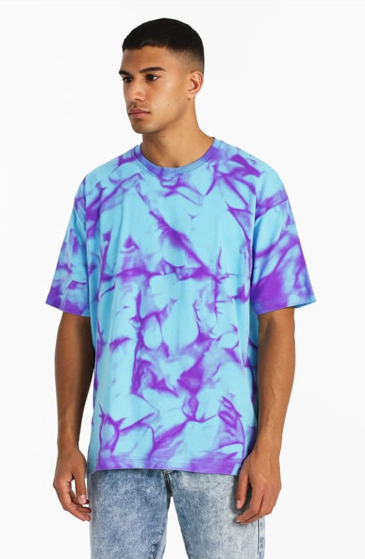 Blue Nebula Oversized Spray-Paint Tee