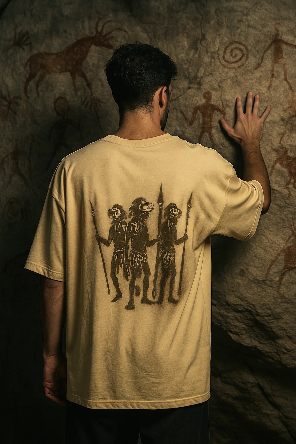 Tribal Vision Oversized T-Shirt  Hand-Painted