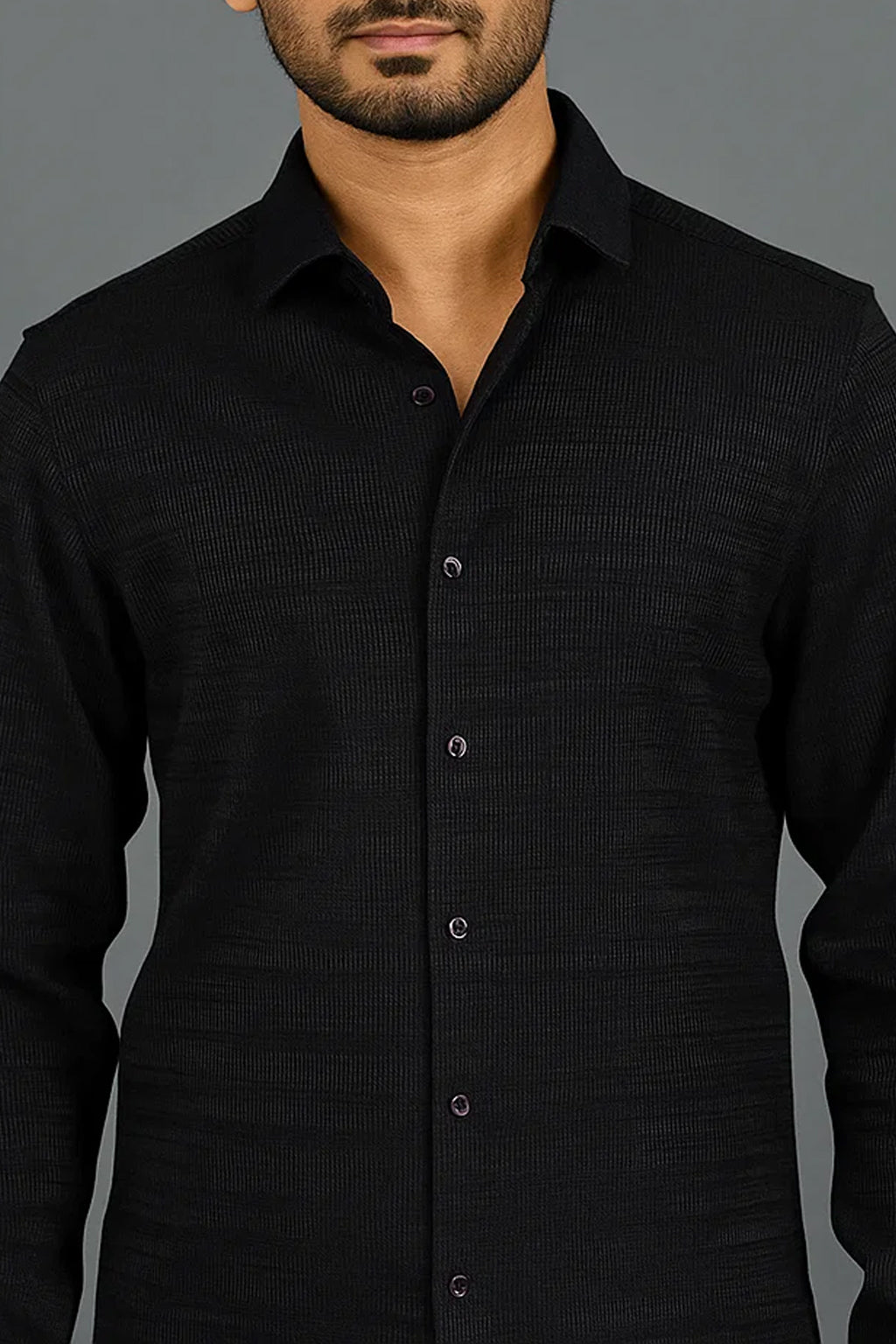 Shirt | Heavy Fabric | Black | Solid Color