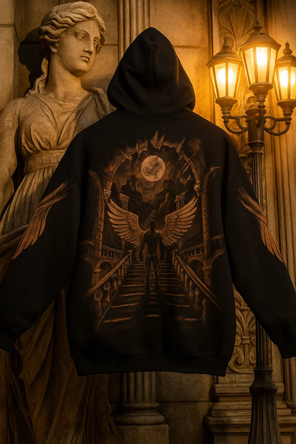 FALLEN ANGEL- HANDCRAFTED BLEACH-ART HOODIE
